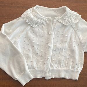 Amazon Kids White Button Down Shirt with Ruffled Collar